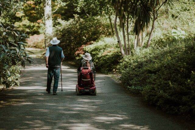 Mobility scooter walk