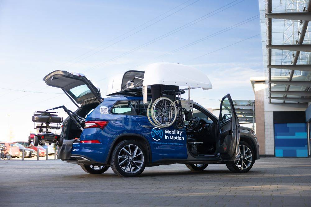 Mobility in Motion demonstration vehicle with boot hoist and rooftop box