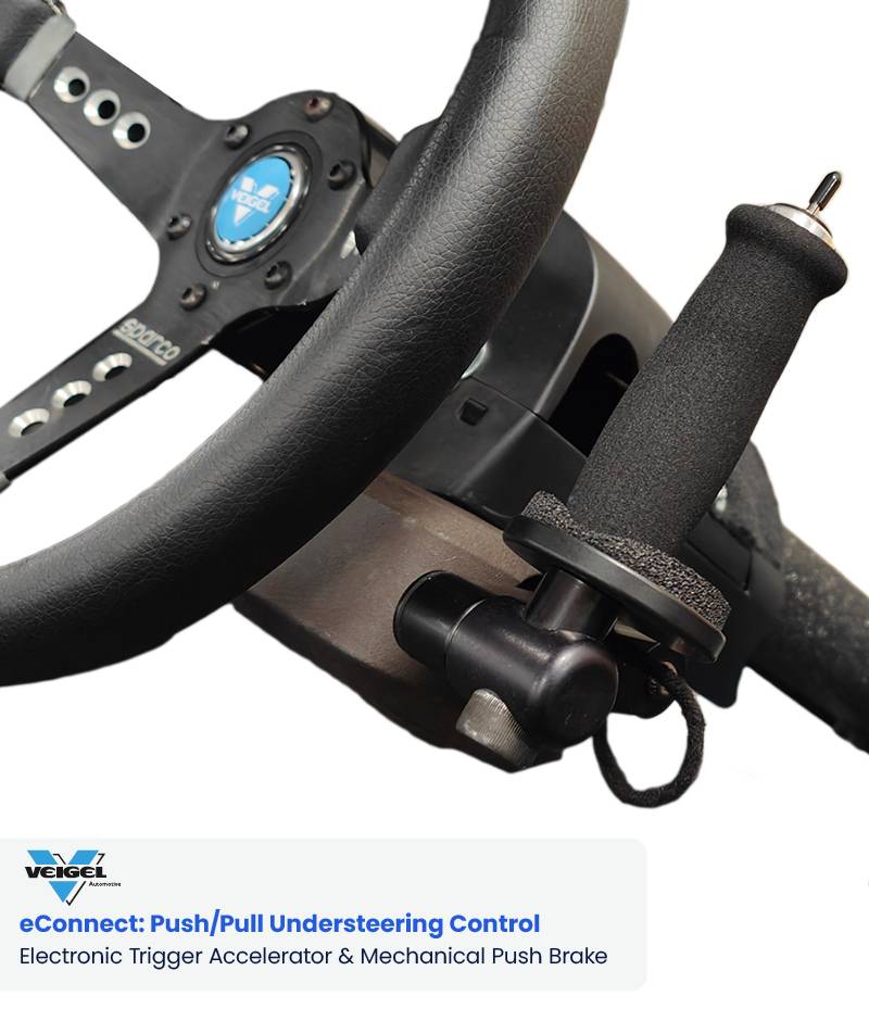 eConnect: Push/Pull Understeering Control Electronic Trigger Accelerator & Mechanical Push Brake