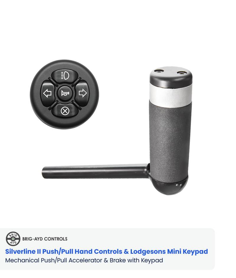 Silverline II Push/Pull Hand Controls & Lodgesons Mini Keypad Mechanical Push/Pull Accelerator & Brake with Keypad