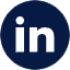 LinkedIn icon in dark blue