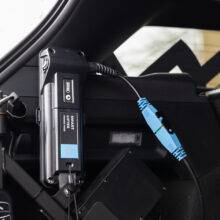 Smart Lifter Power Pack - Battery for Boot Hoists attached to a frame in the boot of a car