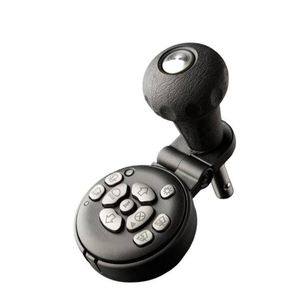 A steering ball with a keypad for controlling a car's secondary functions