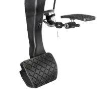 A Hinged Accelerator Pedal. The accelerator is folded up and out of the way.