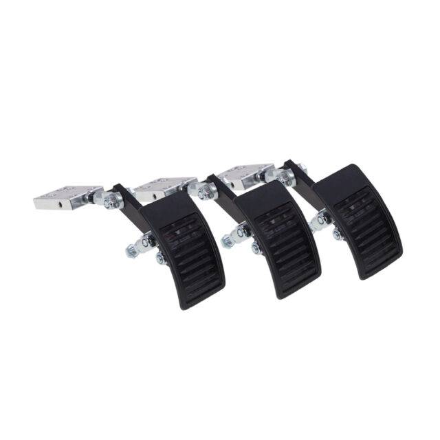 Three extended pedals for a car