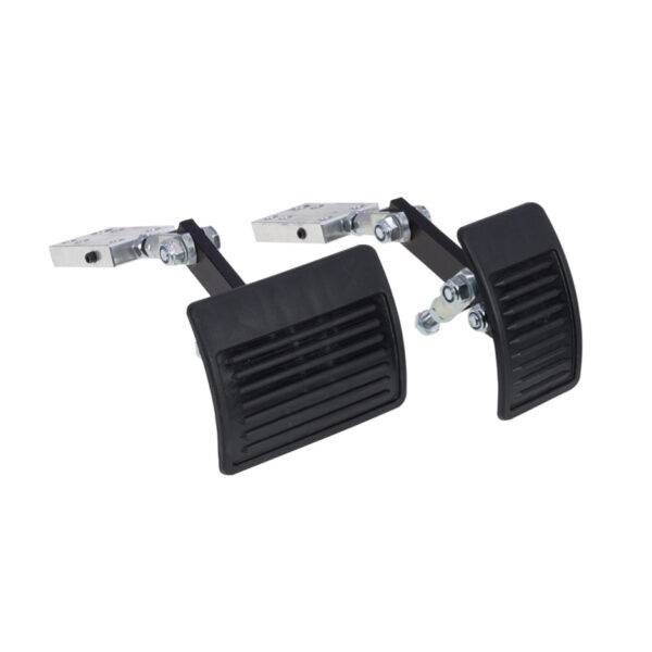 Two extended pedals for a car