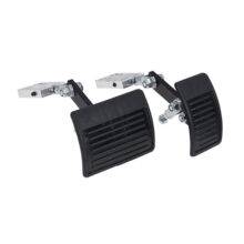 Two extended pedals for a car