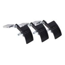 Three extended pedals for a car