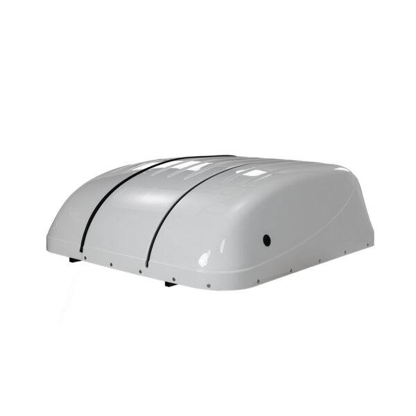 The BraunAbility Chair Topper. A white bodied Wheelchair Roof box that appears to be a traditional roof box when closed.