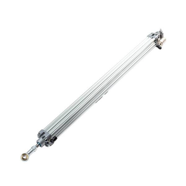 The mechanism of an A-Hatch pneumatic boot opener. A long slim silver actuator.