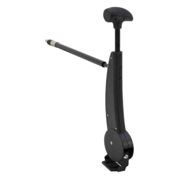 The Carospeed Menox, a floor-mounted mechanical push/pull accelerator and brake. A tall black handle with various options for trim.