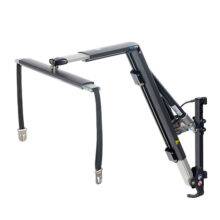 The Autochair Smart Lifter LC Boot Hoist. An elegant and compact grey and silver hoist arm