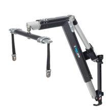 The Autochair Smart Lifter LP Boot Hoist. A rugged and heavy-duty grey and silver hoist arm