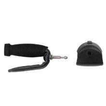 The quick-release specialist steering aid the BraunAbility 2-Pin Specialist Steering Aid. It is a soft foam handle perpendicular to the wheel with a supportive pin to hold the hand in place. It has a separate mounting adapter that connects to the steering wheel allowing the 2-Pin grip to be easily removed.
