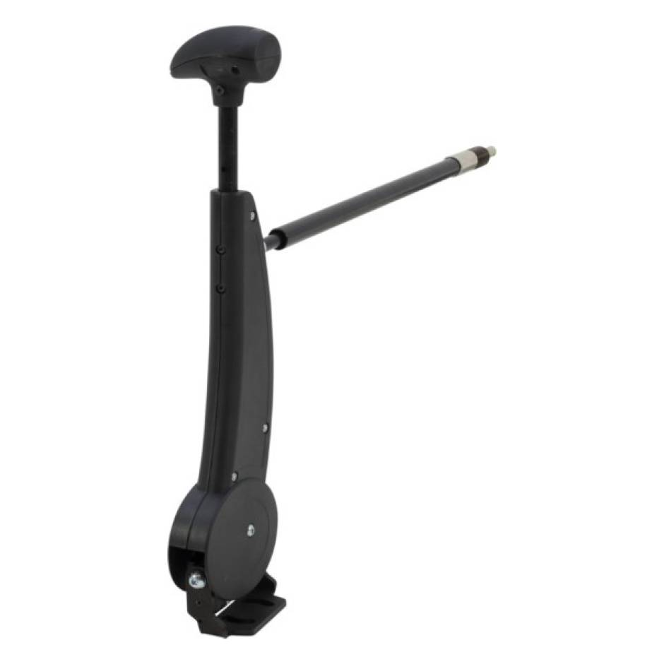 The Carospeed Menox, a floor-mounted mechanical push/pull accelerator and brake. A tall black handle with various options for trim.