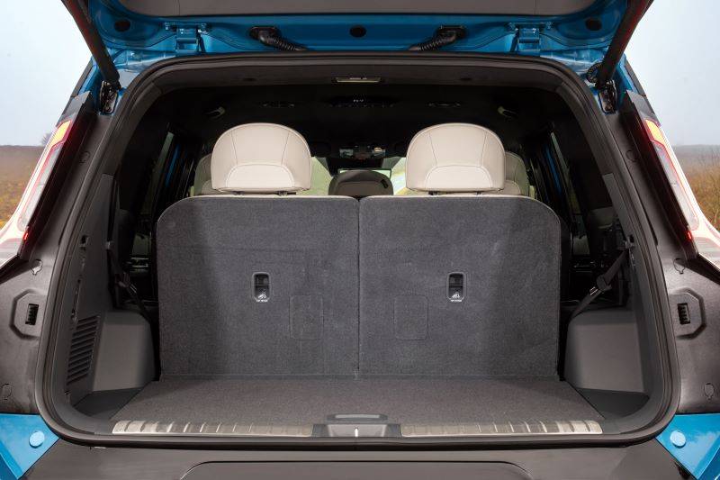 Close up image of the boot of Kia EV9
