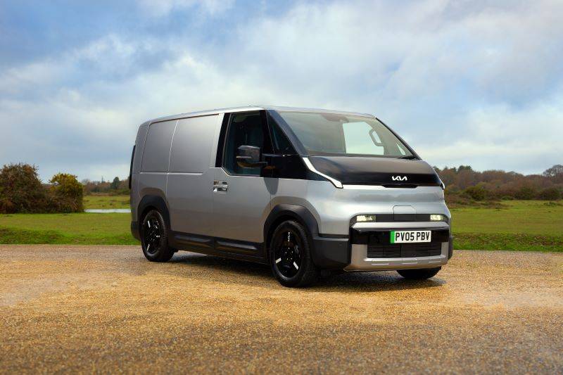 Silver Kia PV5 Cargo Van